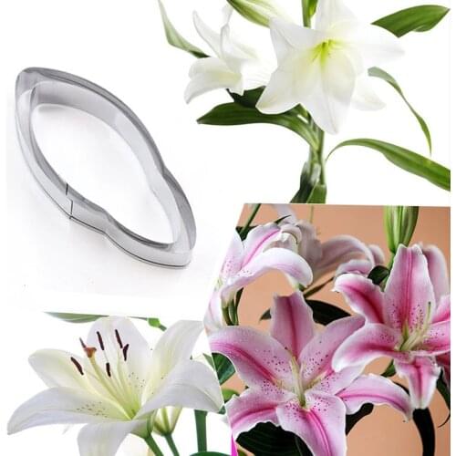 2 pcs/set Lily Petals Cutters Set Stainless Steel Candy Biscuit Fondant Cookie Cutters Cake Decorating Tools
