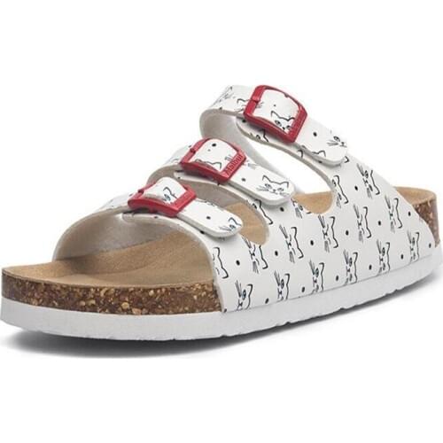 2020 Women Shoes Beach Cork Sandals Non-slip Shoes Lovers Sandals Three Button in Summer Cork Beach Sandals Slides Size 35-43