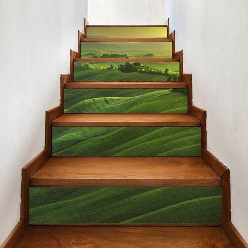 Colomac 3d waterproof stairs floor sticker renovation natural scenery pattern stairway stickers DIY home decor poster decals