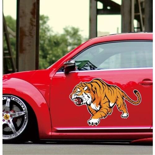 Tiger head car sticker tiger body decoration personality creative scratch cover waterproof decoration sticker for Kia car
