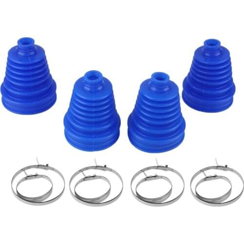 4Sets Car Silicone Constant Speed Dust Cover Universal Ball Round Clamp Track Connector Kit CV Boot Replacement