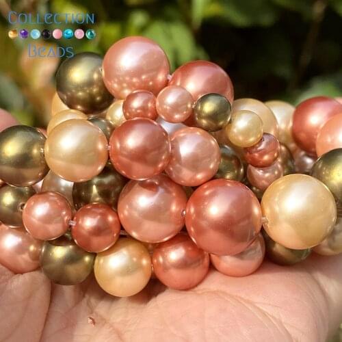 6/8/10/12mm Natural Multicolor Shell Mother Of Pearls Loose Spacer Beads For Jewelry Making DIY Bracelet Necklace Accessories