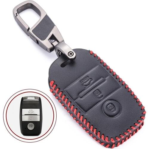 For Kia Sid Rio Soul Sportage Ceed Sorento Cerato K2 K3 K4 K5 Car Key Case Leather Keychain Keyless Remote Fob Cover Key Shell