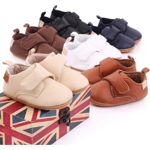 Baby Shoes Newborn Infant Boy Girl Classical PU Soft Anti-slip Toddler Shoes Moccasins 0-18M First Walkers