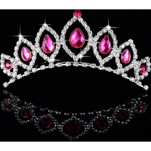 Children Tiaras and Crowns With Comb Diadem Women Heart White Pearl Bridal Wedding Hair Accessories Head Crown Jewelry