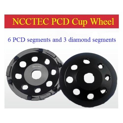7'' PCD Cup wheel disc ( 6 PCD segments and 3 diamond protect segments) | 180mm epoxy coating removal tools disk plate