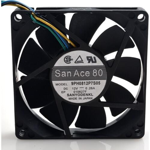 FOR Sanyo SANYO 9PH0812P7S05 8015 12V 0.26A 8CM 8cm PWM chassis fan