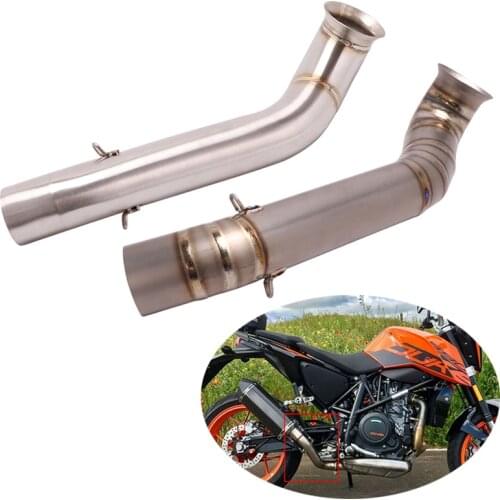 Motorcycle Mid Link Pipe Modified 51mm Muffler Exhaust Reserve Catalyst Titanium Alloy/Stainless Steel for Duke 690 2012-2018