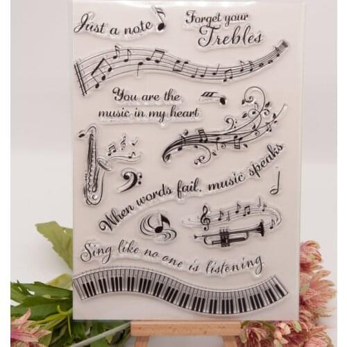 Music Note Piano Keys Silicone Clear Seal Stamp DIY Scrapbooking Embossing Photo Album Decor Paper Card Craft Arts Gift 2020 New