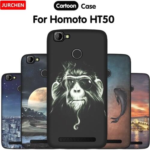 JURCHEN Soft TPU Back Cover For Homtom HT50 Case Cute Cartoon Printed Silicone Phone Case Bag For Homtom HT50 Cover Homtom HT 50