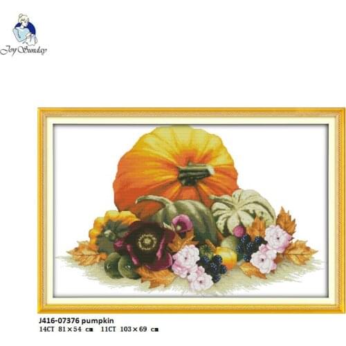 Joy sunday pumpkin Patterns DIY Handmade DMC 14ct and 11ct Cross stitch kit and Precise Printed NKF Embroidery Needlework