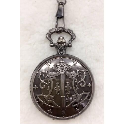 New Fashion Kuroshitsuji Black Butler Quartz Pocket Watch Analog Pendant FOB Men Women Watches Gift