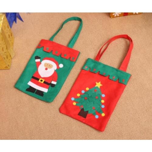 New 60pcs/lot 42*21 cm Christmas Candy Bags Kids Gifts Exquisite Xmas Party Decor For Home New Year Present Packet Santa Claus