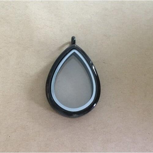 New Colour Water Drop Floating Glass Living Memory Locket Stainless Steel Magnetic Closure Locket Pendant DIY