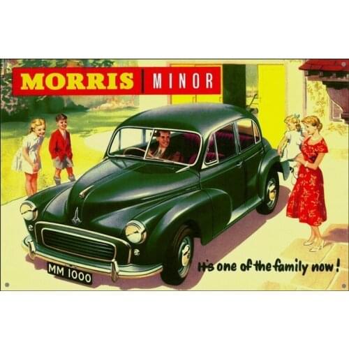 Morris Minor Saloon Car Wall Art Wall Fine Art Prints Tin Sign Large :12X 8 Inches