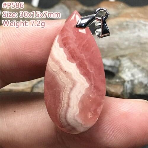 Necklace Pendant Natural Red Rhodochrosite Jewelry For Women Men Love Gift Crystal Beads Stone Silver Water Drop Gemstone AAAAA
