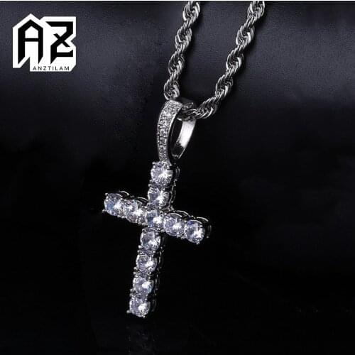 AZ Hip Hop Iced Out Ankh Cross Pendant Necklace For Men Paved Zircon Stone Women’s Choker Necklace Goth Jewelry Free Shipping