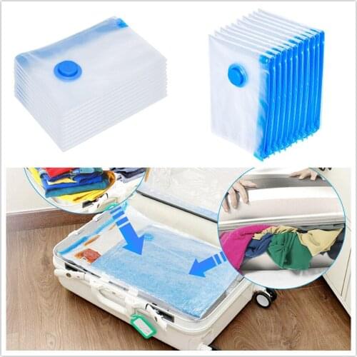 10pcs Vacuum Storage Bags Transparent Clothes Organizer Seal Compressed Saving Space Bags Travel Package Bag