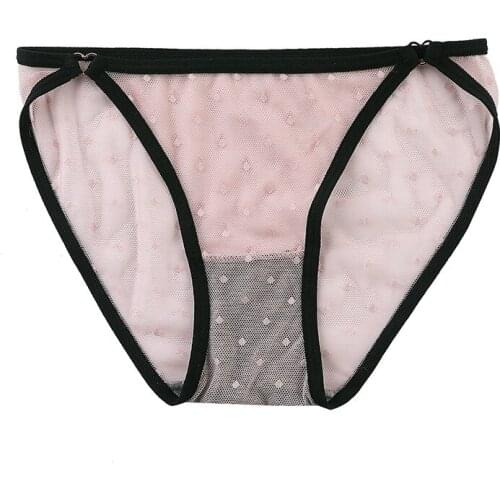 Sexy and seductive care machine womens underwear midwaist translucent mesh thong Graphene crotch briefs