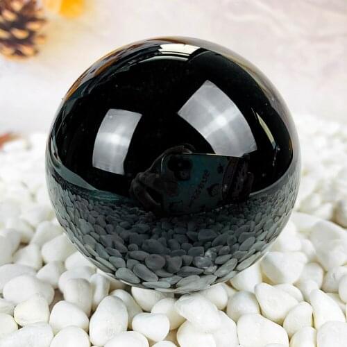 55mm Rare Black Obsidian Sphere Crystal Ball Healing Stone Feng Shui Natural Diviner Sphere Photography Home Decorative Ball