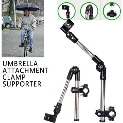 Wheelchair Umbrella Connector Stroller Stainless Steel Umbrella Stand Any Angle Swivel Bicycle Umbrella Holder Rain Gear Tool U3