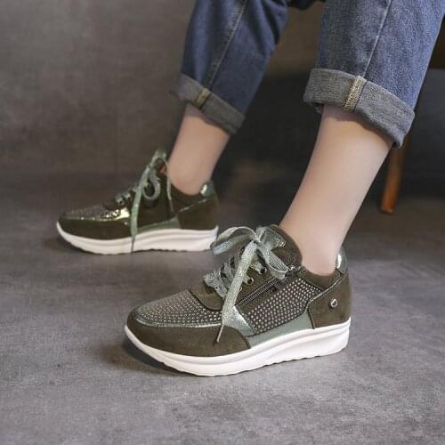 Womens wedge sports shoes vulcanized shoes Sequin shoes fashion platform shoes womens sports shoes 35-43