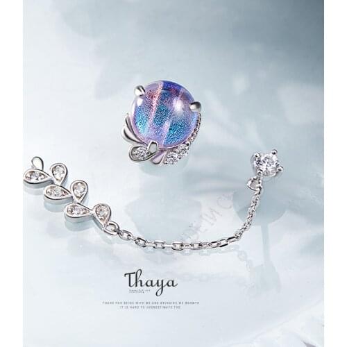 Thaya Provence Earring Inspiration Earring 925 Silver Bohemia Zircon Unique Purple Earring for Women Special Design Jewelry