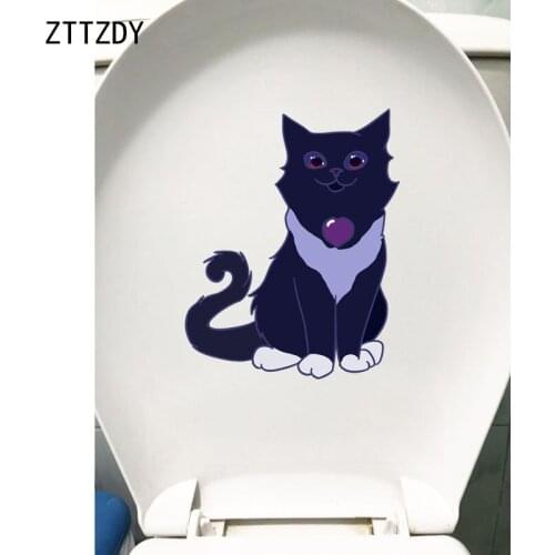 ZTTZDY 19.7*24.6CM Cat Personality Toilet Seat Sticker Home Room Wall Decor T3-0365