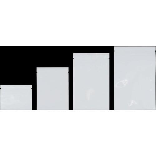 100 Pcs White Zip Lock Plastic Package Bags with Zipper Self Seal Ziplock Poly Packaging Bag White Aluminum Foil Zip Bags