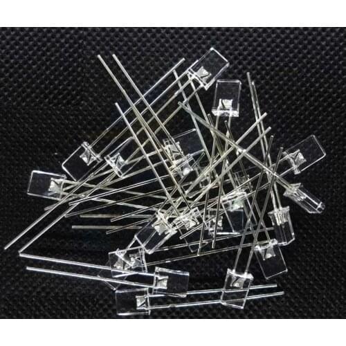 1000pcs/lot 2 * 5 * 7MM 2X5X7MM square transparent blue hair blue LED light-emitting diode light cube special