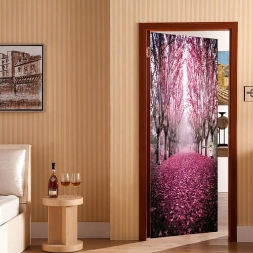 2pcs/set Creative Plant Tree Wall Door Sticker Wall Sticker Wallpaper Living Room Mural Home Decoration Home Decal YMT179