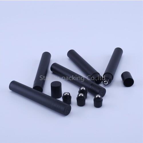 200PCS 10ml Black Antiperspirant Bottle With Plastic Bead, Black Roll On Bottle, Deodorant Bottle, Perfume Roll On Bottle