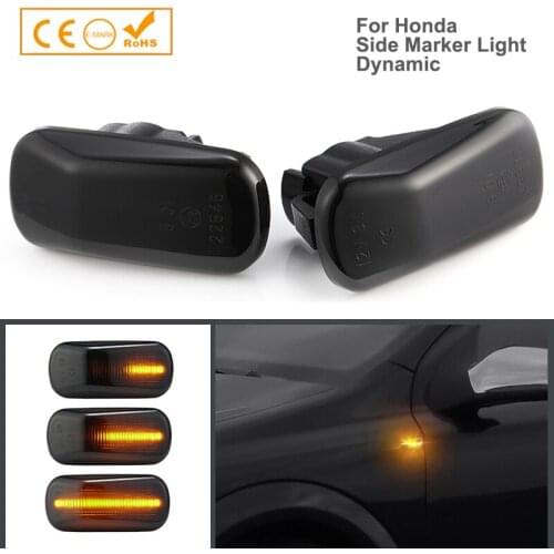 2x Car Dynamic Led Side Marker Light Turn Signal Lamp For Honda Accord Civic City CR-V HR-V Fit Jazz Integra Odssey S2000 Stream