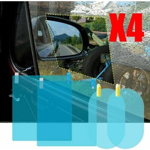 4PCS Anti Fog Car Mirror Window Car Mirror Window Clear Film Anti Fog Car Rearview Mirror Protective Film Waterproof Car Sticker