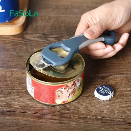FaSoLa 4 in 1 Multifunction Beer Bottle Opener Tin Can Drink Bottle Soy Sauce Bottle Manual Corkscrew Tools Kitchen Accessories