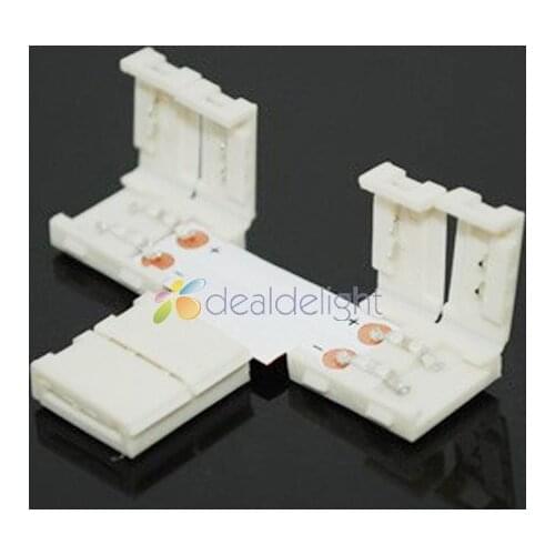 5PCS 8mm width 2 Pin T Shape LED Strip Connectors No Welding For 3528 3014 Single Color LED Strip Light Free Shipping