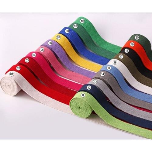 5 Yards 25mm 1" Cotton Canvas Webbing Backpack Belt Accessories 1.2mm-1.5mm Thickness Bias Tape Bag Strap Sewing Ribbon