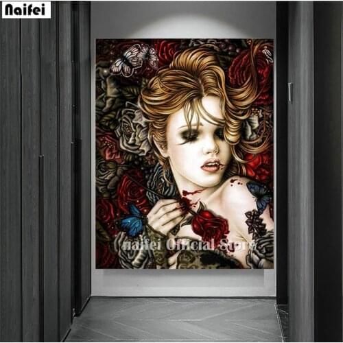 5D Diamond Painting Art Woman Full Square Diamond Embroidery Mosaic Fantasy Portrait Pictures Of Rhinestones Decoration Home