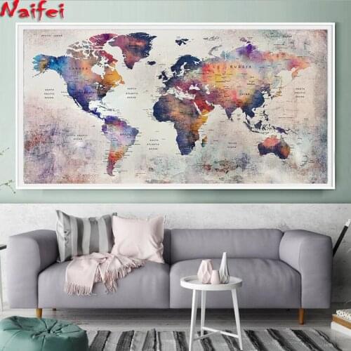 5d diy large diamond mosaic abstract world map diamond painting full square round embroidery sale graffiti home decor