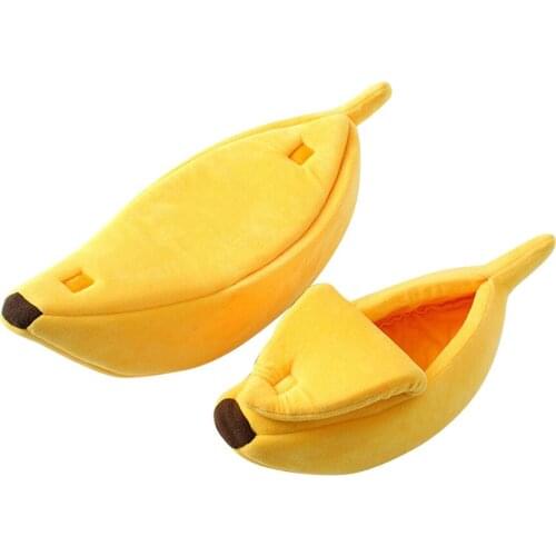 Banana Shape Pet Dog Cat Bed House Mat Durable Kennel Doggy Puppy Cushion Warm Portable Dog Cat Supplies S/M/L/XL LBShipping