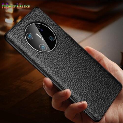 Genuine Leather Case For Huawei Mate 40 Pro Plus 30 20 Pro Mate20 Mate30 Mate40 40Pro Case Luxury Lychee Grain Anti-Fall Cover