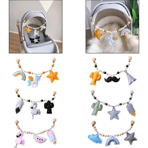 Wood Pacifier Clip Holder Nursing Teething Bead Teether Montessori Chew Toys