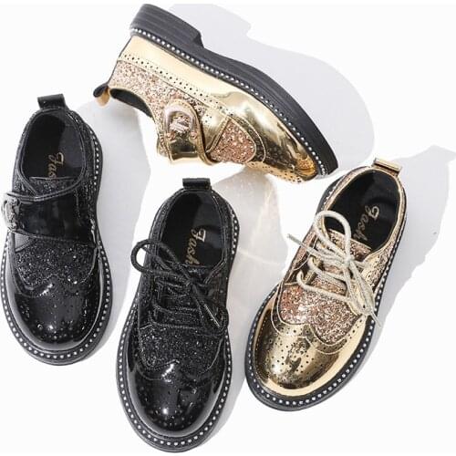 Childrens shoes Boys leather shoes 2021 spring new pupils black British style boy performance shoes children soft sole shoes