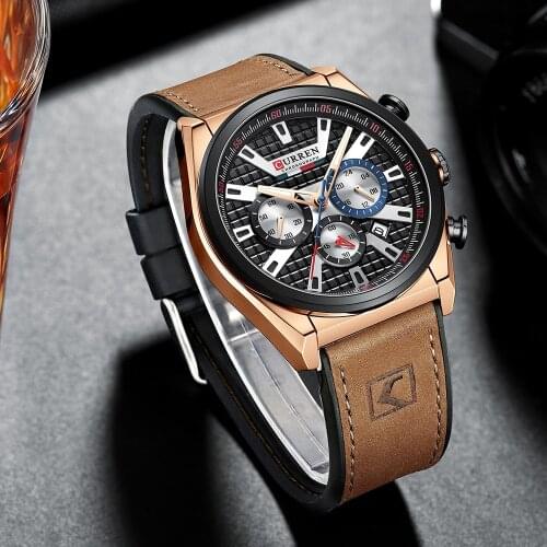 Geekthink Men's Watch With Leather Strap