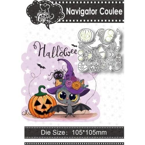 Halloween Bat Spider Metal Cutting Die Scrapbook Stamping Stamp Cutting Decoration Creative Embossing DIY Craft New Arrival 2021