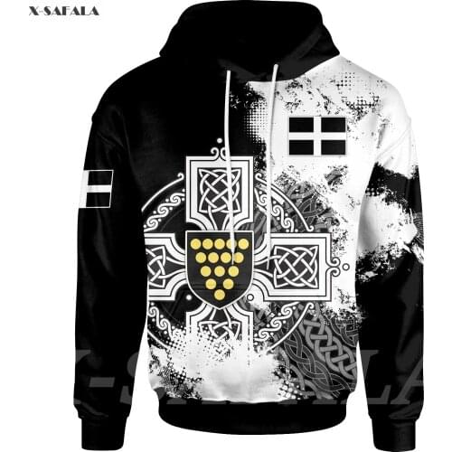 CORNWALL CELTIC Star Tattoo Country Flag 3D Printed Hoodie Man Women Pullover Tracksuit Outwear Zipper Sweatshirt Casual Jersey