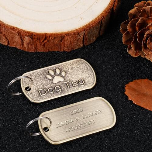 Custom Dog Puppy Nameplate ID Tags Collar Accessories for Cats Dogs Personalized Free Engraving Name Adress Pet ID Tag Collars