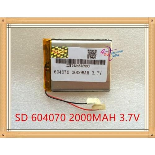 Liter energy battery 3.7V lithium polymer battery 604070 2000MAH MP4 MP5 GPS DVD radio navigator