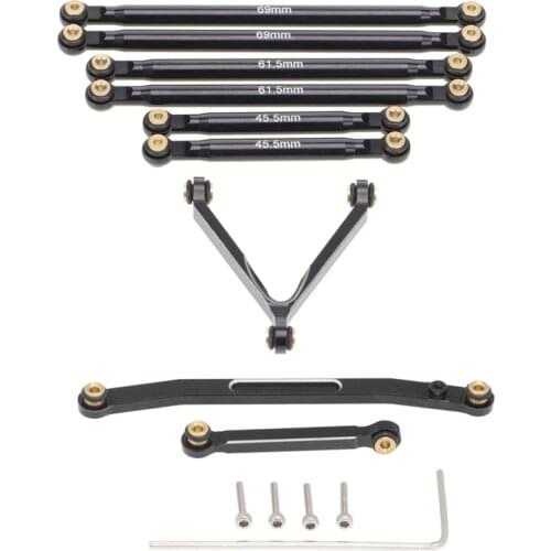 Metal Front Steering Linkage Tie Rods Suspension Links Set for Axial SCX24 90081 RC Crawler Car Upgrade Parts