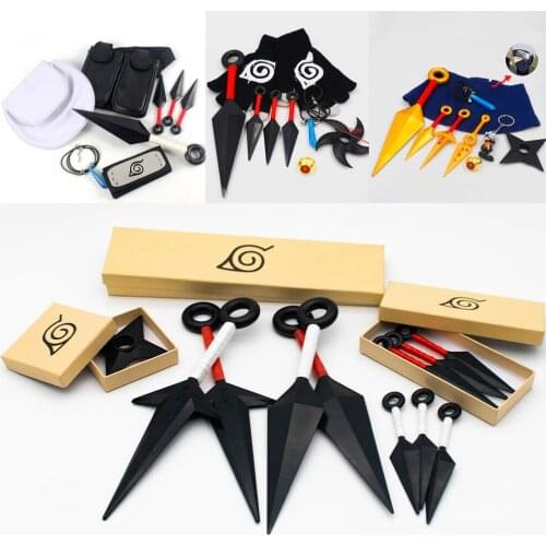 Anime weapon model cosplay props Uzumaki Cosplay Props Collections Plastic Kunai Shuriken Ninja Figure Weapons Bags Toys Gift